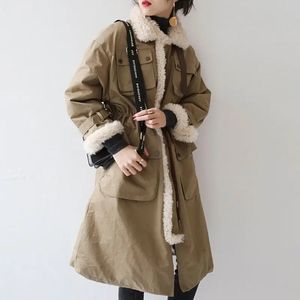 Women's Fur Faux Fur winter women jacket parka lamb thick jacket warm coats women big fur Loose cotton jacket oversize women long coat parka cotton 231116