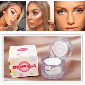 Toppkvalitet Maycheers 2 i 1 Vit Sparkly Eyeshadow Make Up Shiny Shimmer Highlighter Powder Lighten Pigment Single Eye Shadow Palette