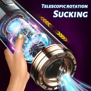 Pumpe Spielzeug Automatische Teleskop Rotation Saugen Masturbation Tasse für Männer Echte Vagina Blowjob Saug Sex Spielzeug Männlicher Masturbator Erwachsene 18 231116