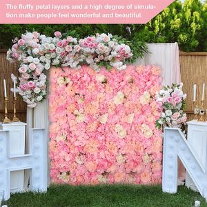 Christmas Decorations 2 PACKS of Artificial Flowers Wall Decoration Panels 3D Silk Rose Flower Mat For Backdrop Wedding Party Baby Shower Decor 231128