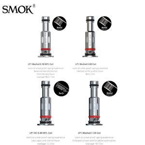 Detaljhandel !! rök novo 4 spole lp1 mesh 0,8hm dc mtl 0,8hm/0,9hm 5 st/pack 3 silikonringar läcksäker vape cigarett autentisk