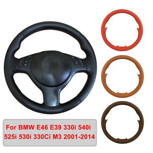 Steering Wheel Covers Hand-stitched Artificial Leather Car Cover For E46 E39 330i 540i 525i 530i 330Ci M3 BraidSteering CoversSteering