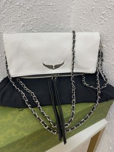 Zadig Voltaire Catene Borse Borsa da donna firmata ZV Borsa a tracolla da donna Vintage Rivetto Borsa a tracolla Borsa a tracolla in vera pelle Bolso mujer TI9614