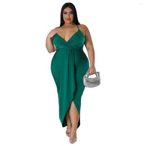 Sukienki w rozmiarze plus 4xl Sukienka seksowna kobieta na plaży wakacje spaghetti v szyja bez rękawów nieregularne elastyczne ubrania imprezowe vestido