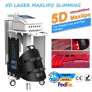 NEUE 650 nm 940 nm 5D Laser Schlankheitsausrüstung Schmerztherapie verlieren Gewicht Laser Hautaufhellung Fettentfernung Körperkonturierung MAXLIPO Beauty Machine LED-Lichtmaske