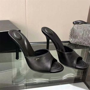 Stylish women's high-heeled slippers Summer Luxury Designer True belt letter Sandals Sexy Skinny Heels Party Shoes High quality wedding shoes 10cm 6.5cm heels with box