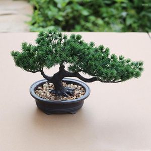 Decorative Flowers Gift Chinese Style Artificial Bonsai Tree Home Office DIY Living Room El Yard Table Decoration With Pot Potted Pine