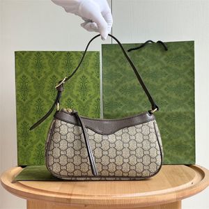 Designer Women's Brown Ophidia Small Handbag Handle Hobo Bag Luxury Underarm Handväska Canvas äkta läderväska Designer Purse crossbody axelväskor