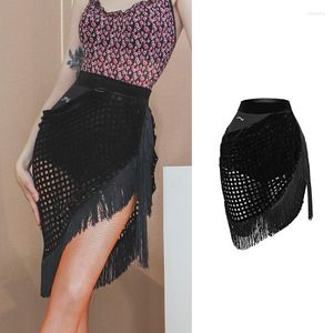 Stage Wear Grid Latin Dance Skirt Female Tassel ChaCha Dancing Rumba Competition Clothes Samba Salsa Performance Costume VDB5704