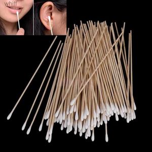 Cotton Swab 100Pcs Long Wood Handle Cotton Swab Medical Swabs Ear Cleaning Cosmetic Wound Care Cotton Buds Sanitary Round Cotton Tip SwabL231116