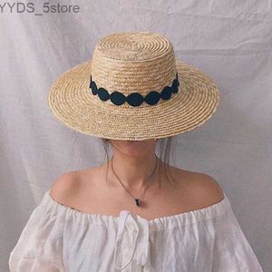 Шляпы с широкими полями Панама Instagram Летняя шляпа-каноте от солнца Женская натуральная шляпа Fedora с широкими полями для модных леди Летняя панамская шляпа с широкими полями Sun Beach YQ231116