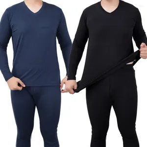 Biancheria intima termica da uomo Arrivo scollo a V Autunno e inverno Uomo 95% puro cotone Pantaloni attillati Uomo Fondo Set Plus Size 3XL4XL5XL6XL7XL