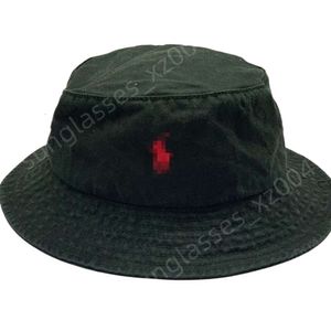 Ralphs designers Round Cap Top Quality Hat Senaste Fisherman's Hat Baseball Cap Men's Women's Baseball Cap Pony broderad solhatt med Alfabet svart hatt
