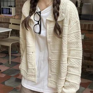 Damen Strick Puppenkragen Strickjacken Süße 2023 Pullover für Frauen Strickwaren Top Stickerei Jacke Japan Stil Strickjacke Mantel Pull