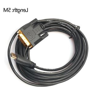 Freeshipping Wysokiej jakości 1m/18m/3m/5m złota HD-MI do DVI 24 Adapter kablowy samiec do męskiego konwertera adaptera czarny kvvim