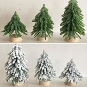 Christmas Decorations Mini Tree Artificial Pine Needles Ornaments Portable Small Realistic Tabletop Decor For Home