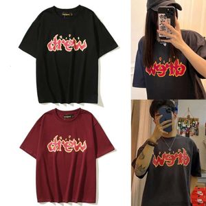 Designer roupas de moda luxo camisetas skate casa smiley face chama carta de manga curta verão americano high street na moda casal t-shirt homens mulheres