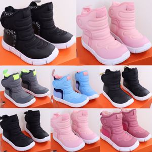 Kids Snow Boots Flying Wing Winter Designer Shoes Toddler Boys Girls Warm Boot Children Youth Shoe Black Pink Blue Grey booties size eur 24-35