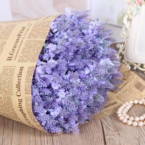 Dekorativa blommor 10 gafflar lavendel konstgjord romantisk Provence Fake Flower Plant Wedding Home Decoration grossist