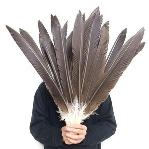 Other Event Party Supplies 10Pcs Lot Natural Eagle Feathers for Crafts 40 60cm 16 24" Black Big Birds Feather Accessories Carnival Holiday Decoration 231116