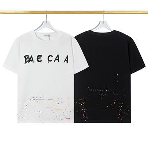 新しいデザイナーメンズTシャツは、同じM-3XL YYを持つ230グラムのダブルヤーンファブリックレターロゴデジタルダイレクトスプレーファッションの男性と女性を使用しています