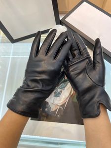 Handschuhe Damen Mode Pariser Designer Damen Winter Lederhandschuhe Plüsch-Touchscreen-Schaffell-Fahrrad mit warmen Schaffell-Fingerspitzenhandschuhen