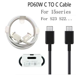 PD60W c to c cable 1m/2m Mobile Phone Fast Quick Charging braid USB Type-C fast Charging Cords For Huawei Android Samsung 15 pro max plus