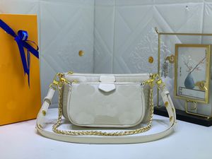 2023 Designer Satchel Skośna damska Tote Designerska torebka na ramię Multi-pocket Embodied Leather Fashion Luksusowa odpinana kopertówka z łańcuszkiem Torba kompozytowa 80447