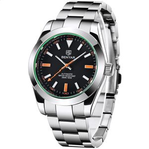 Inne zegarki Benyar Mechanical Men S 2023 Najlepsze marka luksusowe zegarek Business Automatyczny sport dla mężczyzn Relogio Masculino 231116