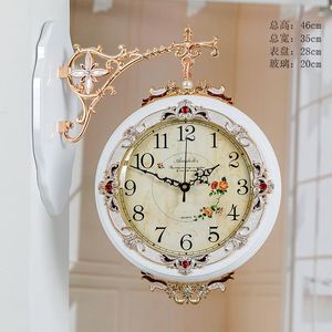 Wall Clocks Electronic Silent Zegar Luxury Modern Design Double Sided Clock Nordic Vintage Living Room Outdoor Reloj Pared Watch