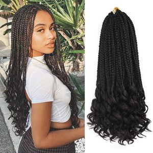 Szydełka Bogini Braids z kręconymi końcami bohemian pudełko warkocze szydełkowe włosy Ombre Placing Hair Extensywki