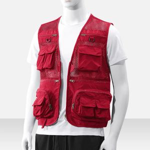 Mens Vests Jacket Men Work Vest with Pockets Waterproof Fishing Wear Camping Sports Clothing Fashionable Custom Elegant 231116