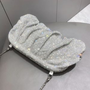 Bolsos de noche Shiny S Embrague hecho a mano Pliegues Monederos y bolsos Diseñador de lujo Fiesta de boda de alta calidad 231115