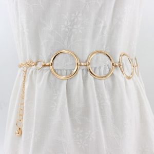 Belts Fashion Women Circle Metal Chain Belt Golden Ring Fringes Waist Clothes Lady Hip Ketting Riem Party Dress