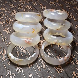 Bangle Natural stone cherry blossom agate quartz cuff bracelet Bangles fashionable healing power stone charm jewelry for women 231115