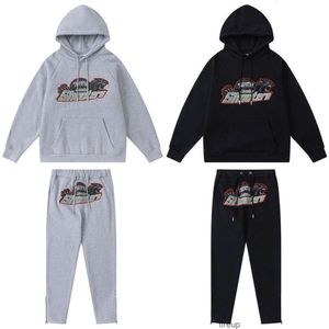 Sweatshirts Erkek Kadın Tasarımcı Hoodies Moda Sokak Giyim Trend Br Travstar Kırmızı Siyah Kaplan Baş Kafa İşlemeli Kapşonlu Süveter Pantolon Sonbahar Kafası Peluş Günlük Spo