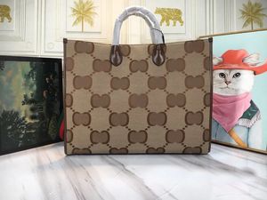 Tote Mujer Moda bolsos de color albaricoque vintage bolso de compras carta lienzo diseño de correas rojas y verdes bolso de marca de gran capacidad Bolsas de playa