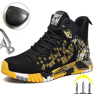 Safety Shoes Fashion Men Work Safety Boots Anti-smash Work Sneakers Safety Shoes Men Indestructible Work Boots 231116