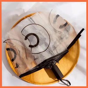Ombrelli Ombrello da donna trasparente con lettera pieghevole completamente automatico Collezione di design da uomo portatile per esterni piovoso NICE