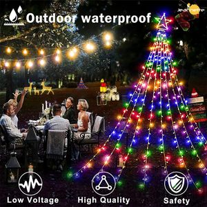 LED Weihnachtsdekorationen Stern Led Lichterketten Weihnachten Wasserfall Girlande Lichter für Baum Dekor Party Hochzeit im Freien