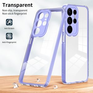 Luxo 3-em-1 hd transparente caso para samsung galaxy s23ultra s22ultra s23 s22 plus lente da câmera proteger à prova de choque capa do telefone