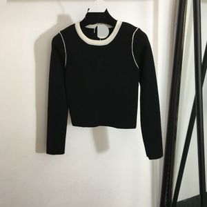 1105 2023 Autumn Brand SAme Style Sweater Long Sleeve Crew Neck White Black Red Gray Fashion Womens White Clothes High Quality Womens 20238825