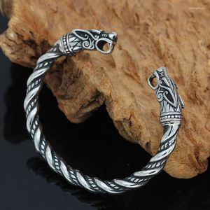 Link bransoletki mężczyźni Nordic Viking Dragon Bangle Antique Jewelry Srebrna kolor otwarty skandynawski kostium Akcesoria SL622