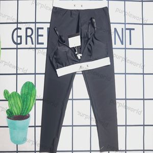 Conjunto de treino de yoga feminino sutiã colheita topos fino ajuste roupas esportes ginásio legging conjunto de fitness