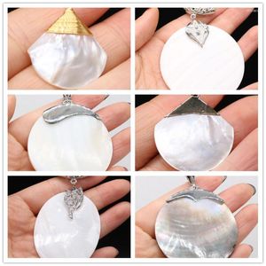 Pendant Necklaces 1pcs Natural Shell Charm For Jewelry Making DIY Necklace Earring Women Gift Size 24x30mm