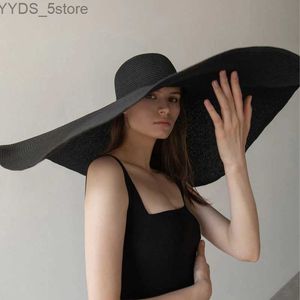 Wide Brim Hats Bucket Hats 70cm Oversized Wide Brim Sun Hat Travel Large UV Protection Beach Str Hats Women's Summer Floppy Foldable Chapeaux Wholesale YQ231116