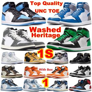 1S High OG UNC Toe basketskor Craft Vibrations Of Naija Treu Blue University Sneakers Lucky Green Patent Pine Black White Elephant Prin Red Hyper Royal Trainers