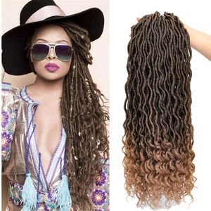 Curly Faux Locs Crochet Hair Deep Wave Braiding Hair With Curly Ends Crochet Goddess Locs Synthetic Braids Hair Extensions