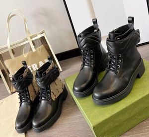 Designerskie buty damskie 2024 NOWOŚĆ PIERWSZY WIELKA COWIDE WYSOKIE BUTY Związane okrągłe głowica grube podeszwy butów mody Tide Martin Boots