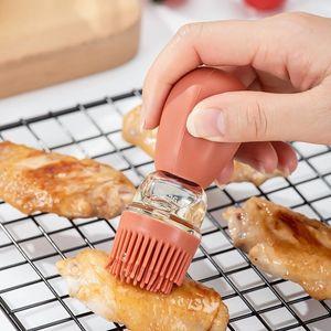 BBQ Tools Accessories Kitchen Silicone Oil Bottle Baking Barbecue Grill Brush Dispenser Pastry Steak Borstes Tool Bottle 230414